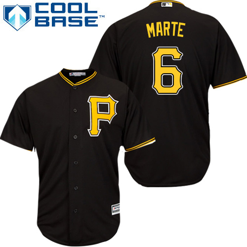 Pirates #6 Starling Marte Black Cool Base Stitched Youth MLB Jersey